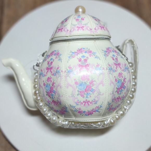 Dolls Kill Sugar Thrillz Tea Society Handbag Regency Teapot Bag Purse Kettle - Picture 3 of 10
